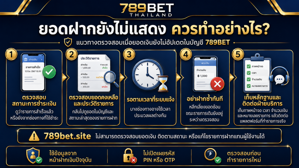 แนวทางตรวจสอบและติดต่อเมื่อไม่พบคำตอบเกี่ยวกับการใช้งาน 789BET